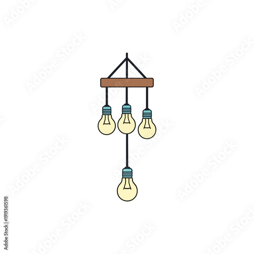 Wind Chime with Turned Off Bulbs Energy Saving Icon