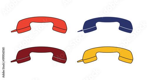 Telephone Receiver colorful design illustration