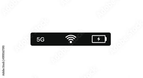 Smartphone status bar displaying 5g wifi and charging indicators