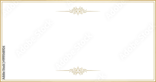 Elegant simple gold border frames a pristine white rectangle for text.