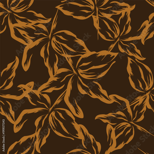 Floral brush strokes seamless pattern design for fashion textiles, graphics, backgrounds and crafts