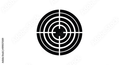 Concentric circles forming a target a stark black silhouette