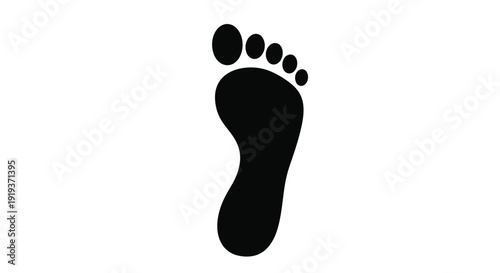 A simple black foot impression against a white background silhouette