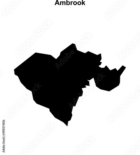 Ambrook (England) blank outline map