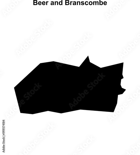 Beer and Branscombe (England) blank outline map