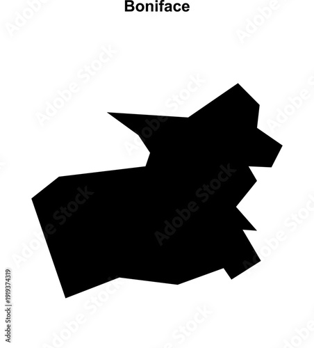 Boniface (England) blank outline map