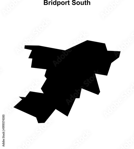 Bridport South (England) blank outline map