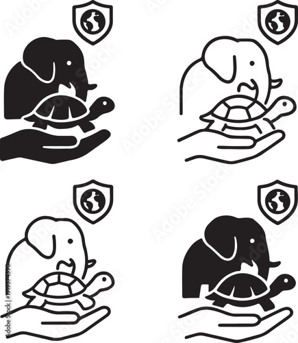 Isolated Endangered Species Protection Graphic poster, Endangered Species Protection Graphic illustration, Endangered Species Protection Graphic design, Wildlife Conservation Awareness Graphic