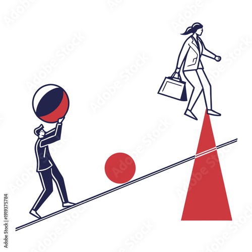 A harmonious abstract composition featuring two contrasting geometric shapes, perfectly balanced for a clean, modern aesthetic.