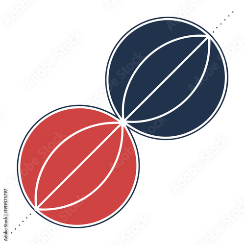 Two contrasting geometric shapes perfectly balanced in a modern abstract composition, ideal for a clean and sophisticated visual.