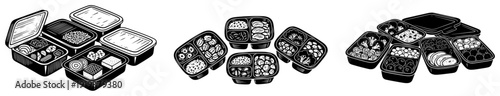 Healthy Meal Prep Bento Boxes Set with Balanced Nutrition and Diverse Food Containers