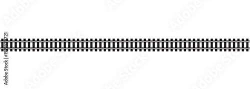 Schilderij op canvas Railway Track Seamless Border Illustration Isolated on Transparent Background PN
