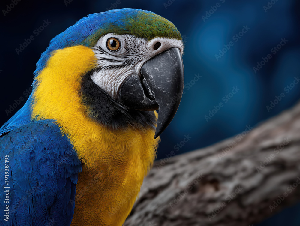 Obraz premium Colorful parrot perched on a branch in a natural setting