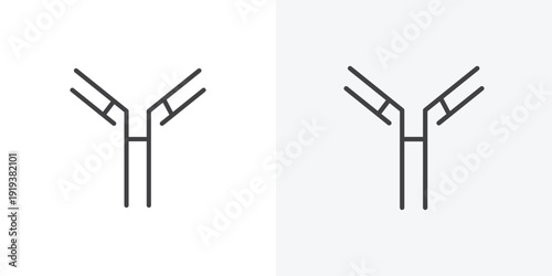 Antibody icon vector sign symbol isolated on white. Stroke and clipart style