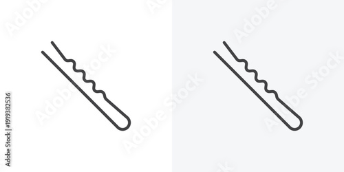 Bobby pin icon vector sign symbol isolated on white. Stroke and clipart style