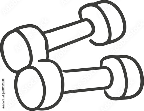 Dumbbell Icon Line Art