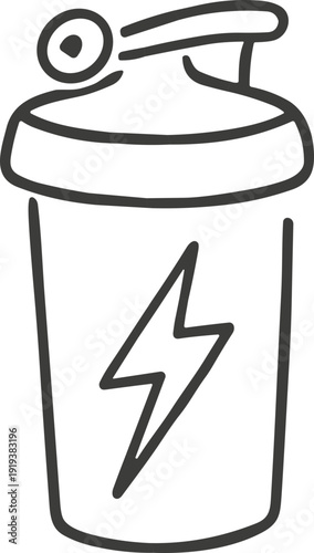 Protein Shaker With Lightning Bolt