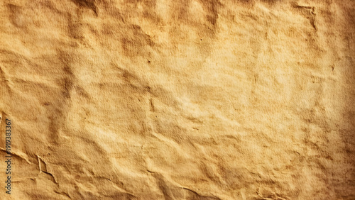 Vintage old paper background texture, brown aged crumpled parchment surface
