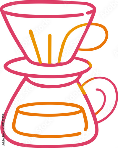 Pour Over Coffee Maker Illustration