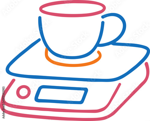 Coffee Scale With Cup Icon