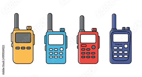 Walkie Talkie Line clean creative tone vector