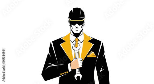 Samurai warrior illustration in profile japanese armor and sword vector design