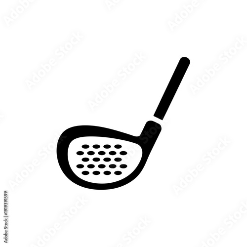 Golf club head with holes for ball striking  sports equipment icon