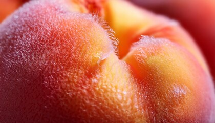 Crédence de cuisine Pantone 2024 Peach Fuzz capturing the subtle colors of close up peach fuzz  © Derek