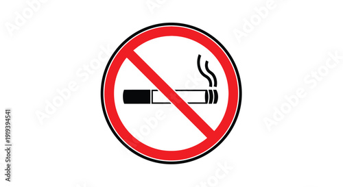 A red circle with a diagonal line through a lit cigarette