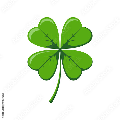 Four leaf clover green plant symbol luck nature icon isolated on white background
