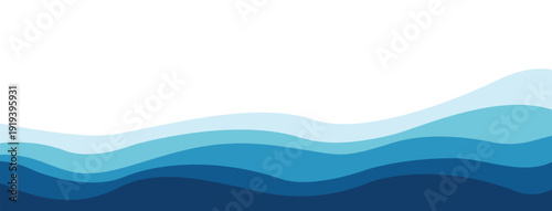 Sea waves pattern. Water wave abstract design. Blue ocean wave layer Blue water wave line deep sea pattern background banner vector 