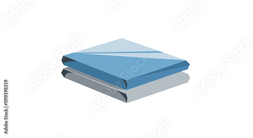 Stack of blue and white towels on a white background.