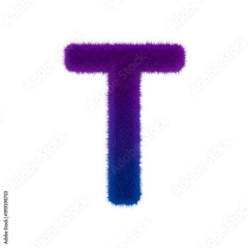 Wallpaper Mural Vibrant purple and blue fuzzy letter T for creative design Torontodigital.ca