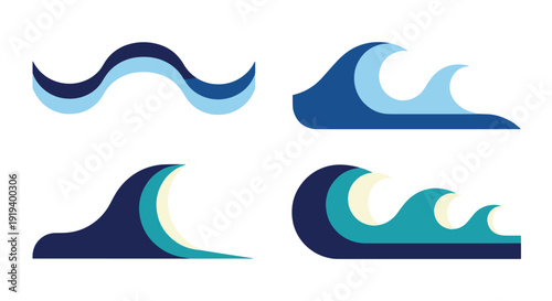 Wave Line art vector filed color clean design abstract