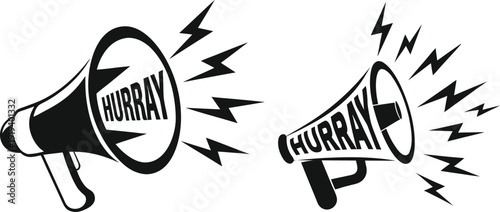 Hurray Megaphone Celebration Vector Icon