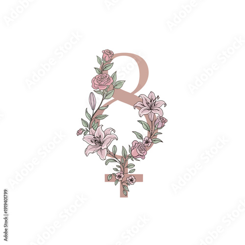 Pink floral cross jewelry accessory.