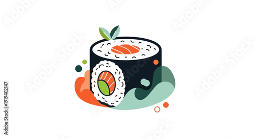 Sushi roll illustration