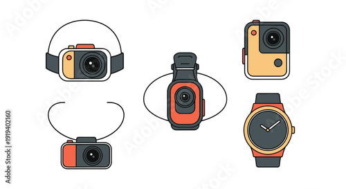 Wearable Camera Line soft abstract style illustration