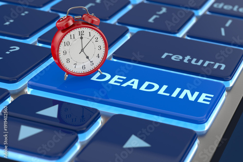 Canvastavla Business deadline concept. 3D illustration