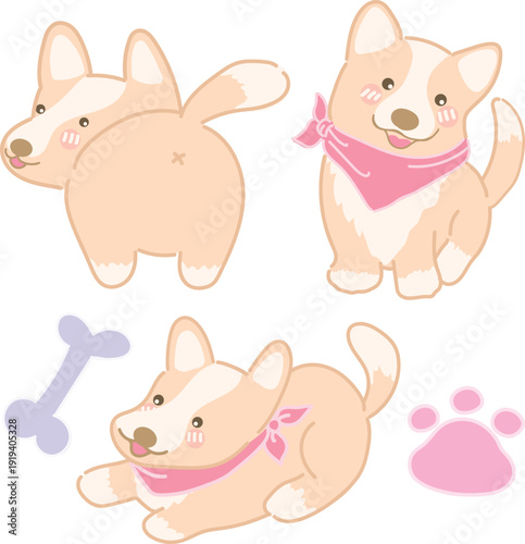 Cute brown corgi dog illustration. Perfect for pet lovers, kids designs, nursery art, stickers, branding, merchandise, and playful animal projects.