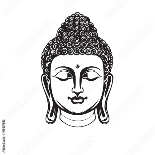 Buddha head vector
