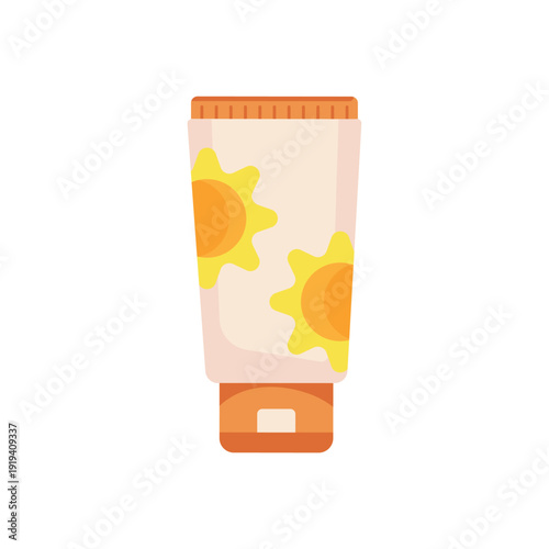 Sunscreen vector icon, clip art sunscreen, sunscreen clip art, sunscreen tube or moisturizing cream flat icon vector, summer skincare illustration