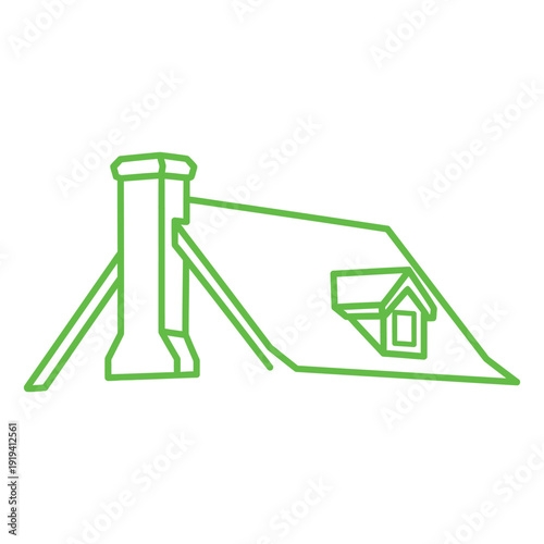 Wallpaper Mural Simple house roof outline with chimney and dormer Torontodigital.ca