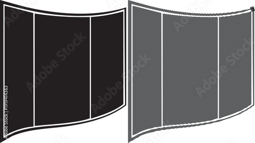 two banners with different patterns side by side