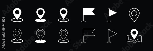 Set of location pin icons. location pin place marker. Location icon. Map marker pointer icon set. Pin icon. Address direction sign. navigation GPS symbols with place pointers, destination markers