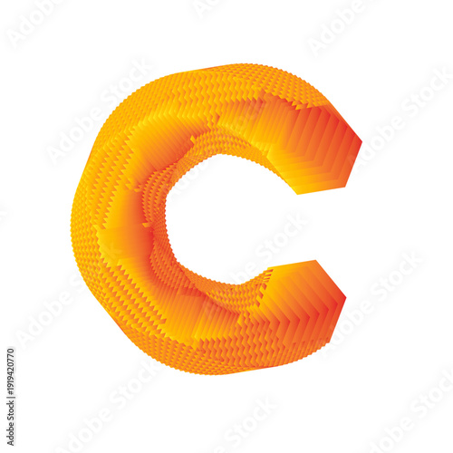animated c  icon illustrator with transparent background in 4k