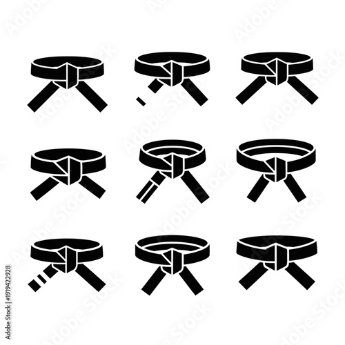 Martial Arts Belt Ranks Collection: Black Belt Icons