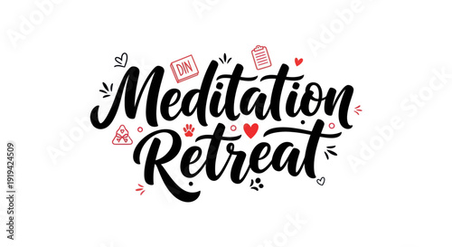 Meditation retreat typography design