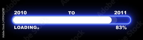 New year 2011 loading bar animation Year changing from 2010 to 2011. Loading bar from 2010 to 2011 new year transfer animation. Almost reaching New Year, loading business progress.