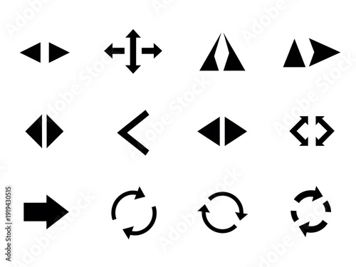 Free Download Collection of various black arrow icons on a white background for navigation and direction. isolated on white background - GFXLoad